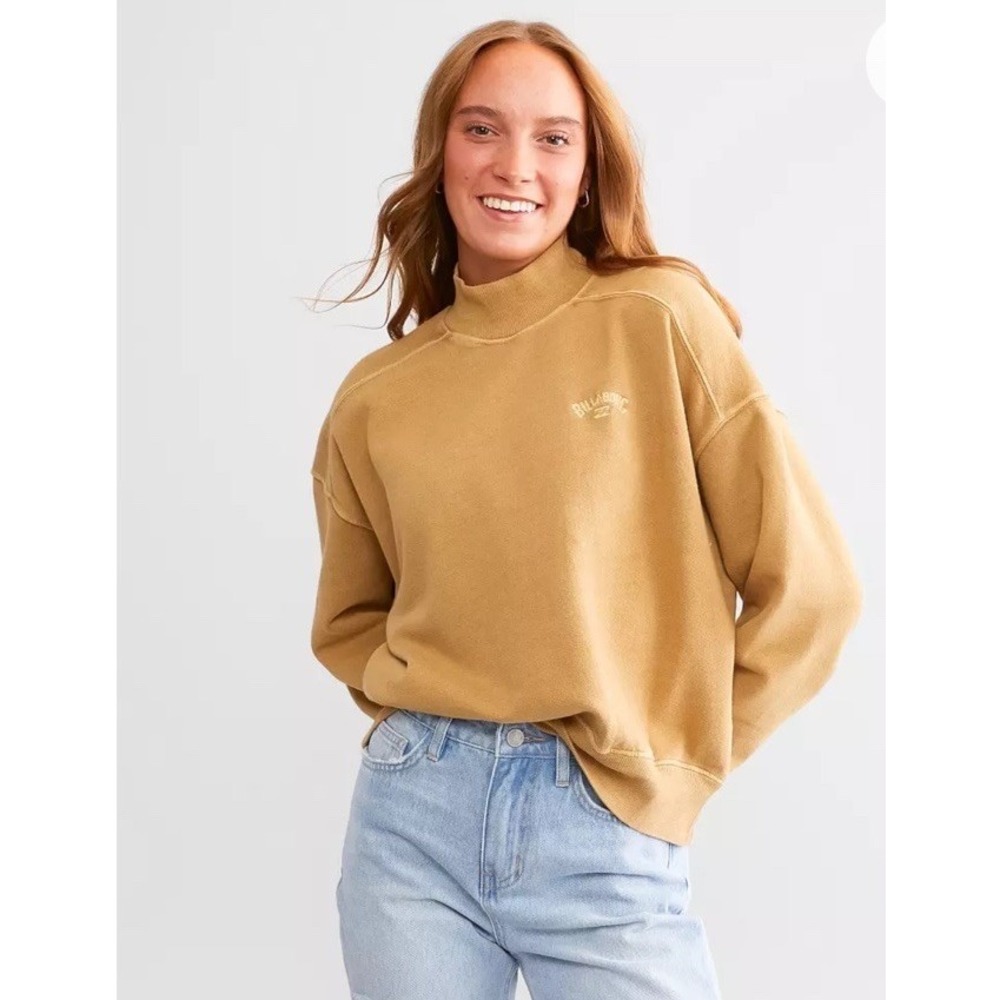 Billabong Chill Weekend Pullover Sweatshirt Women's Large Oversized Brown‎